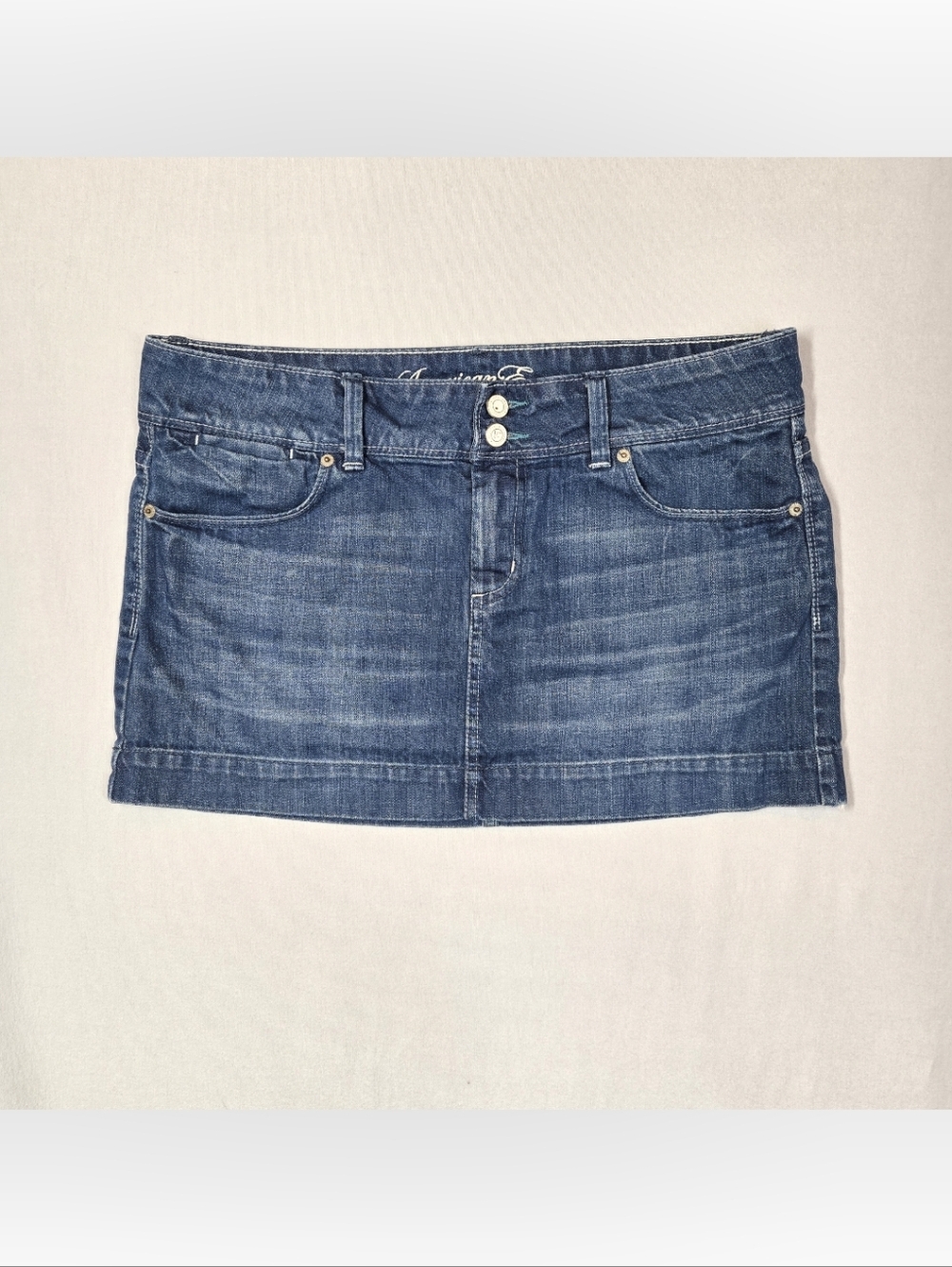 Vintage American Eagle Y2K Denim Micro Mini Skirt Size 12